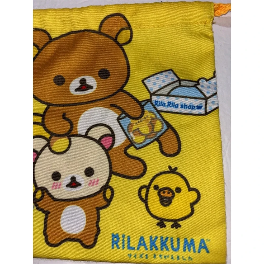 San-X Rilakkuma Rila Rila Shop Drawstring Pouch Bag 2018 Kiiroitori Korilakkuma